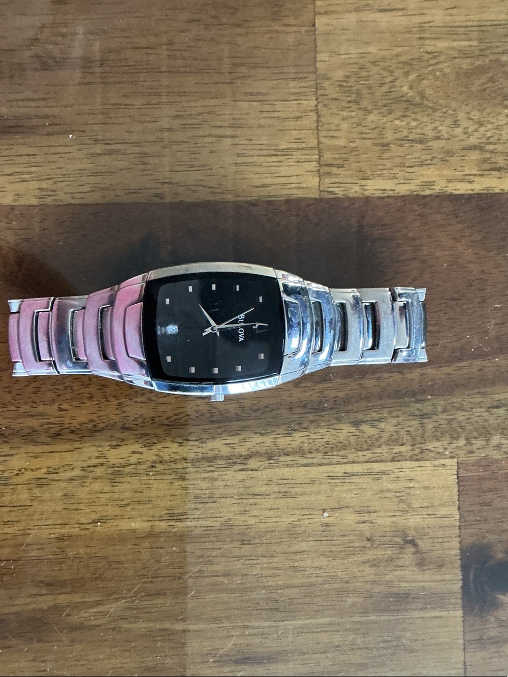 Bulova Black Dial Men's Stainless Steel bracelet excellent condition